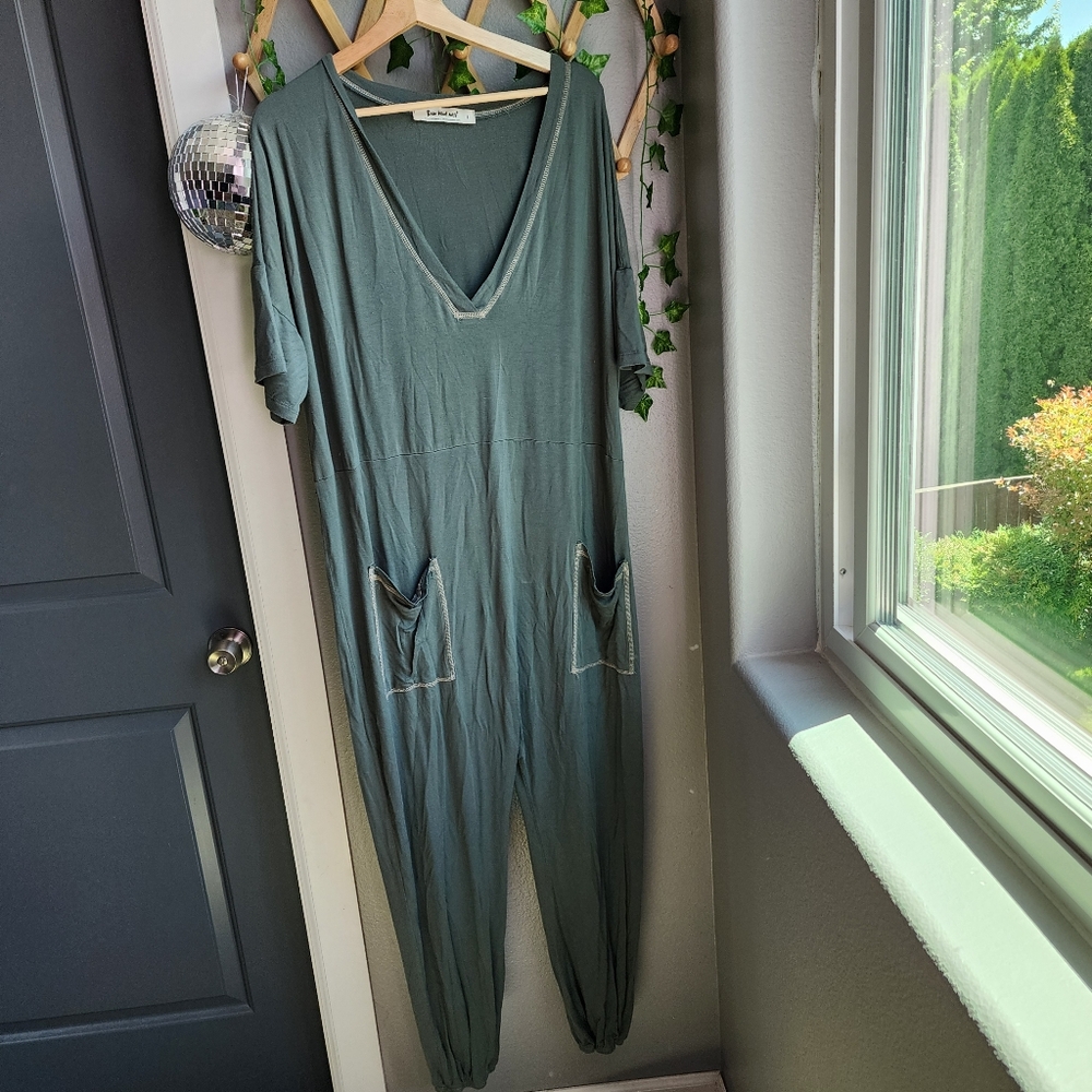 Casual Green Jumpsuit